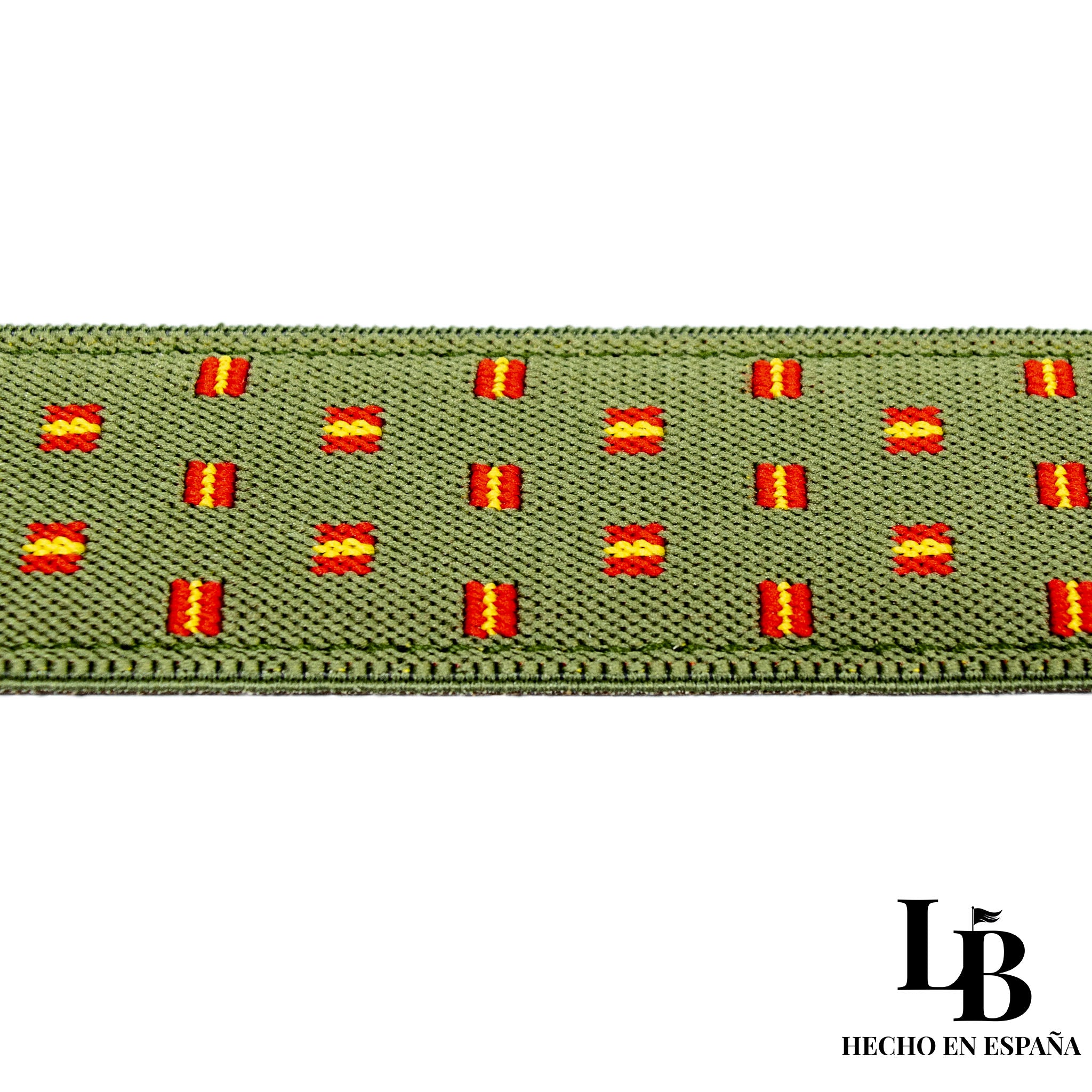 Cinturón Verde con Banderas de España - Estilo y Tradición