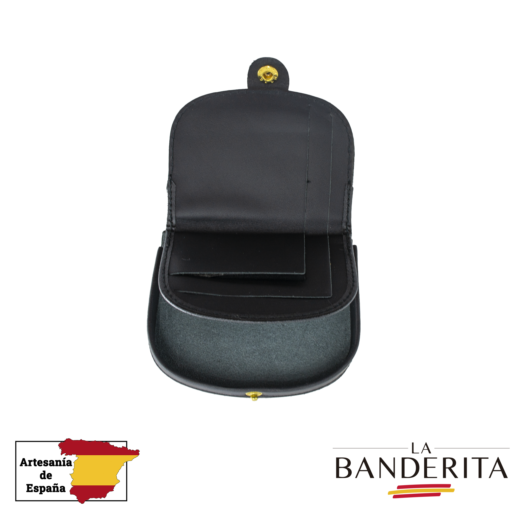 Monedero y billetero de piel con cierre de seguridad