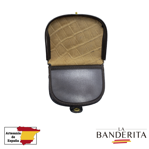 Monedero piel con broche seguridad