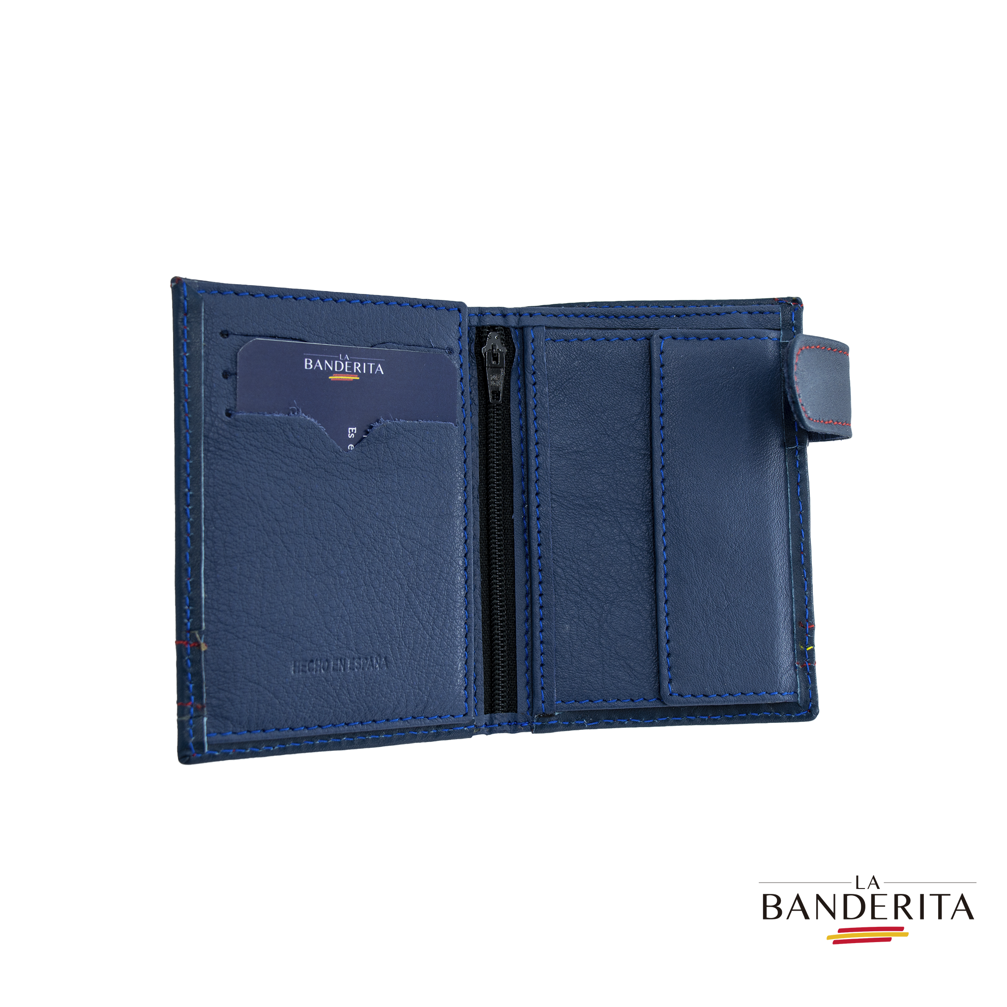 Cartera de Cuero Azul | Artesanía Española no hay