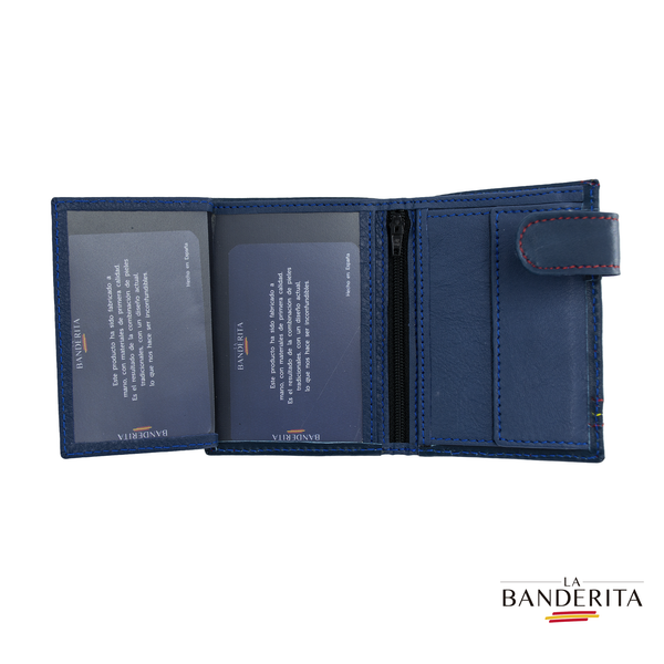 Cartera de Cuero Azul | Artesanía Española no hay