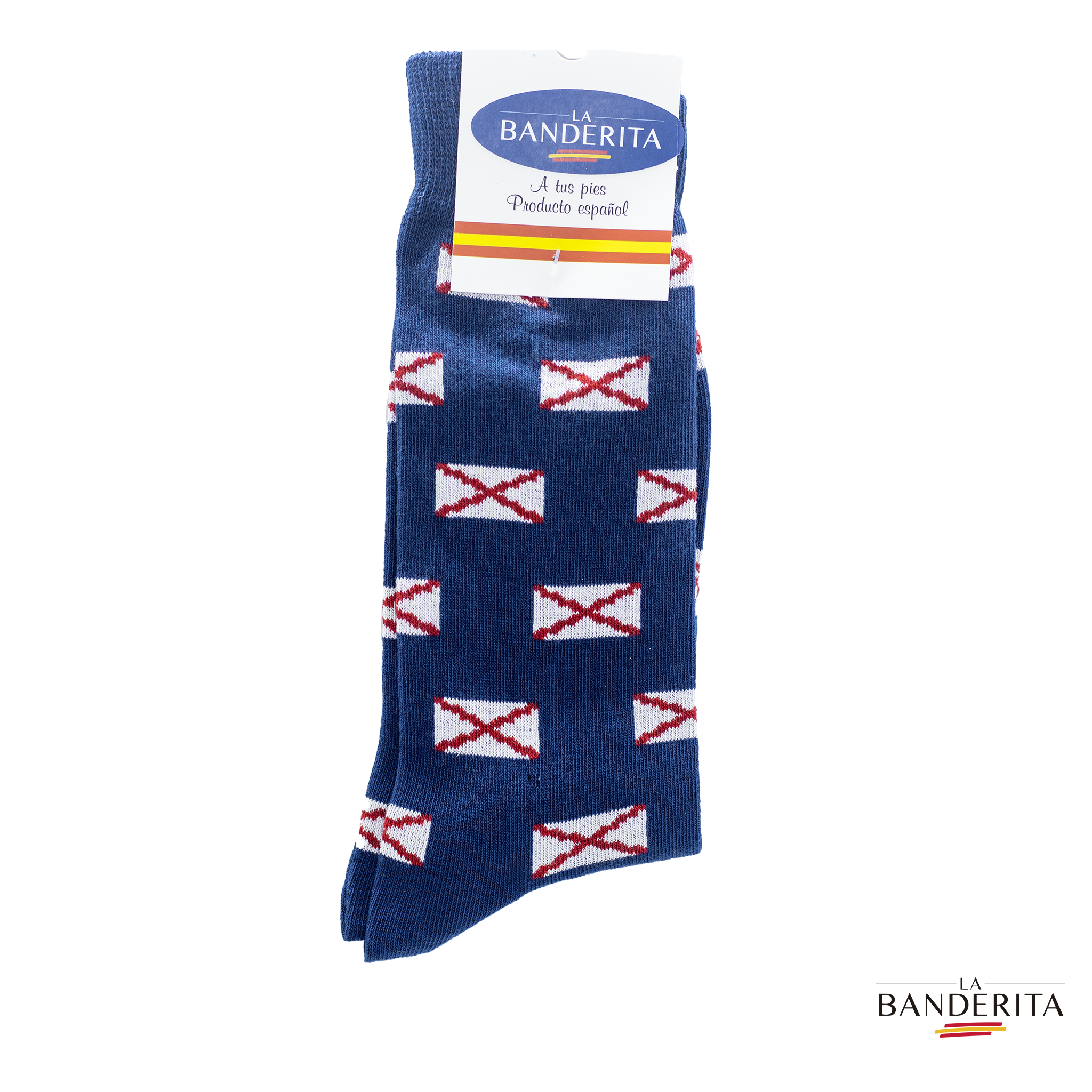 Calcetin azul cruz de borgoña