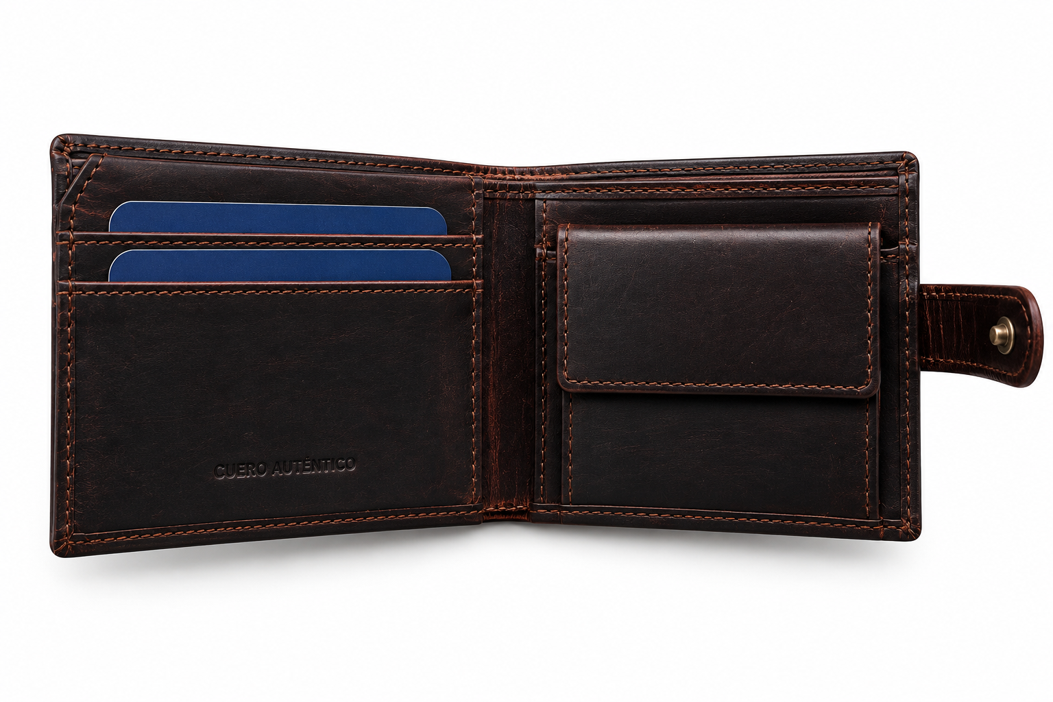 Cartera billetera hombre piel marrón oscura