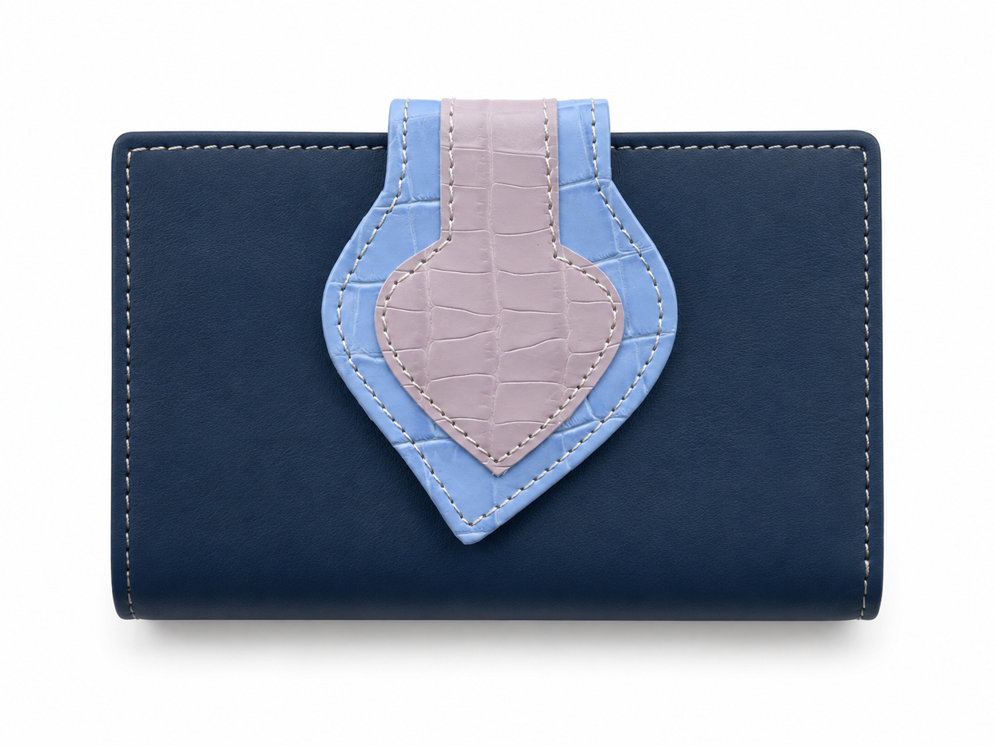 Cartera billetera mujer piel azul