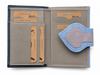 Cartera billetera mujer piel azul
