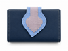 Cartera billetera mujer piel azul