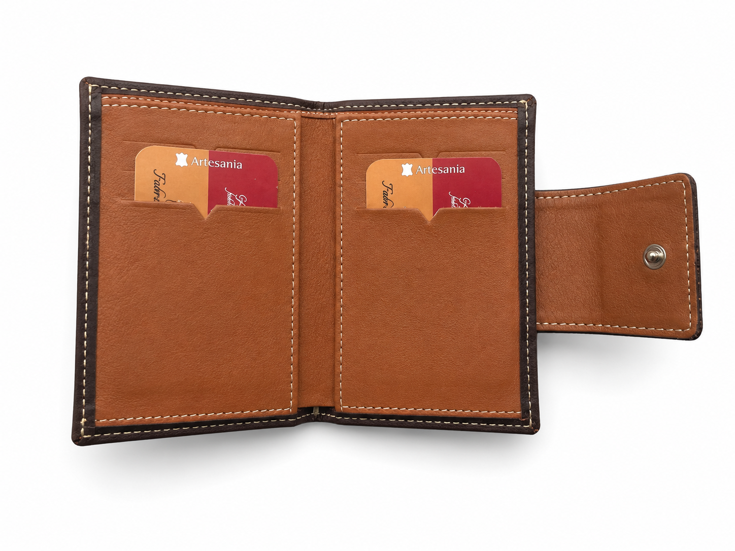 Cartera billetera mujer piel marrón oscura