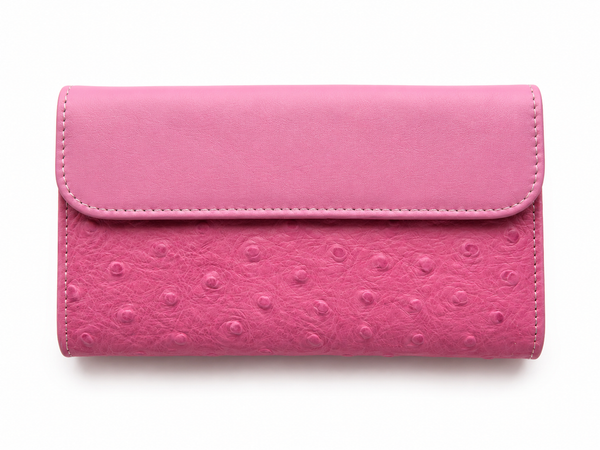 Cartera billetera mujer piel rosa