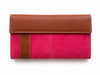 Cartera billetera mujer piel rosa fuerte