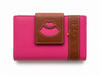 Cartera billetera mujer piel rosa fuerte 