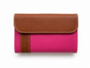 Cartera billetera mujer piel rosa fuerte