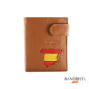 Cartera hombre camel españa mapa vertical broche