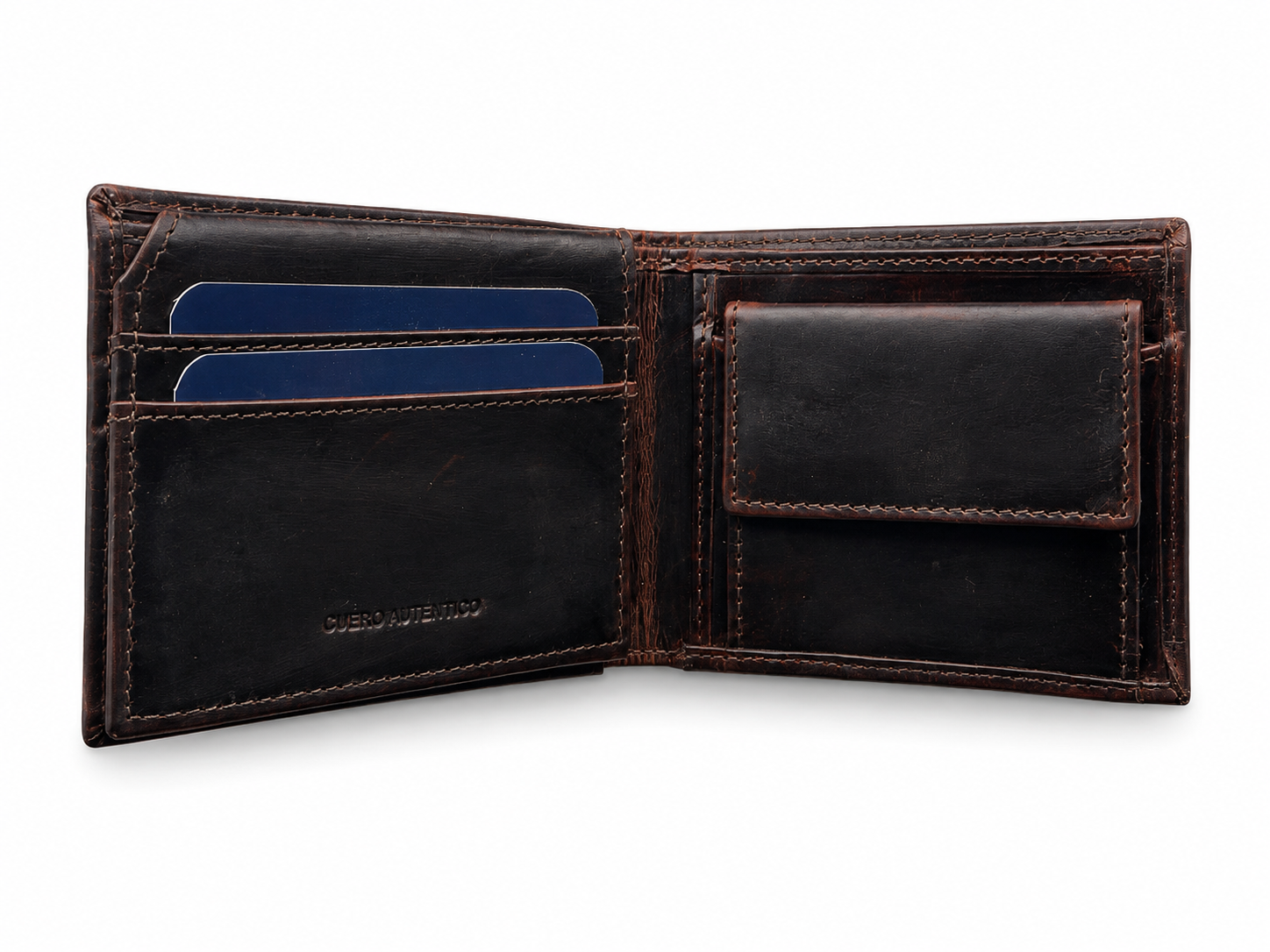 Cartera hombre marron oscura