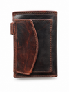 Cartera hombre marron oscura broche vertical