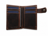 Cartera hombre marron oscura broche vertical