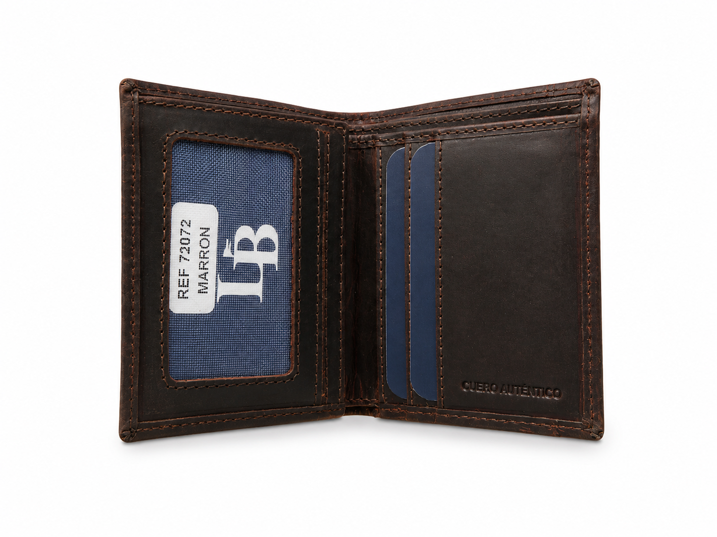 Cartera hombre marron oscura vertical