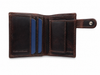 Cartera hombre marron oscura vertical con broche