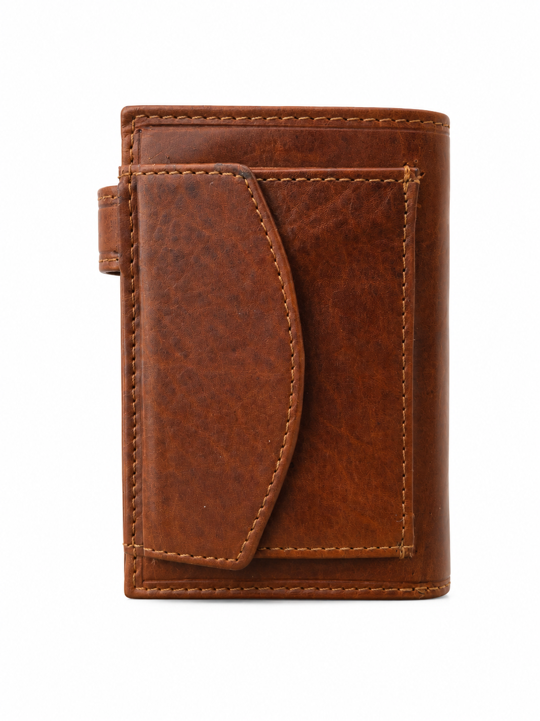 Cartera hombre marron vertical con broche