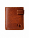 Cartera hombre marron vertical con broche