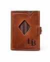 Cartera hombre marron vertical con broche