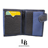 Cartera hombre piel azul y negro