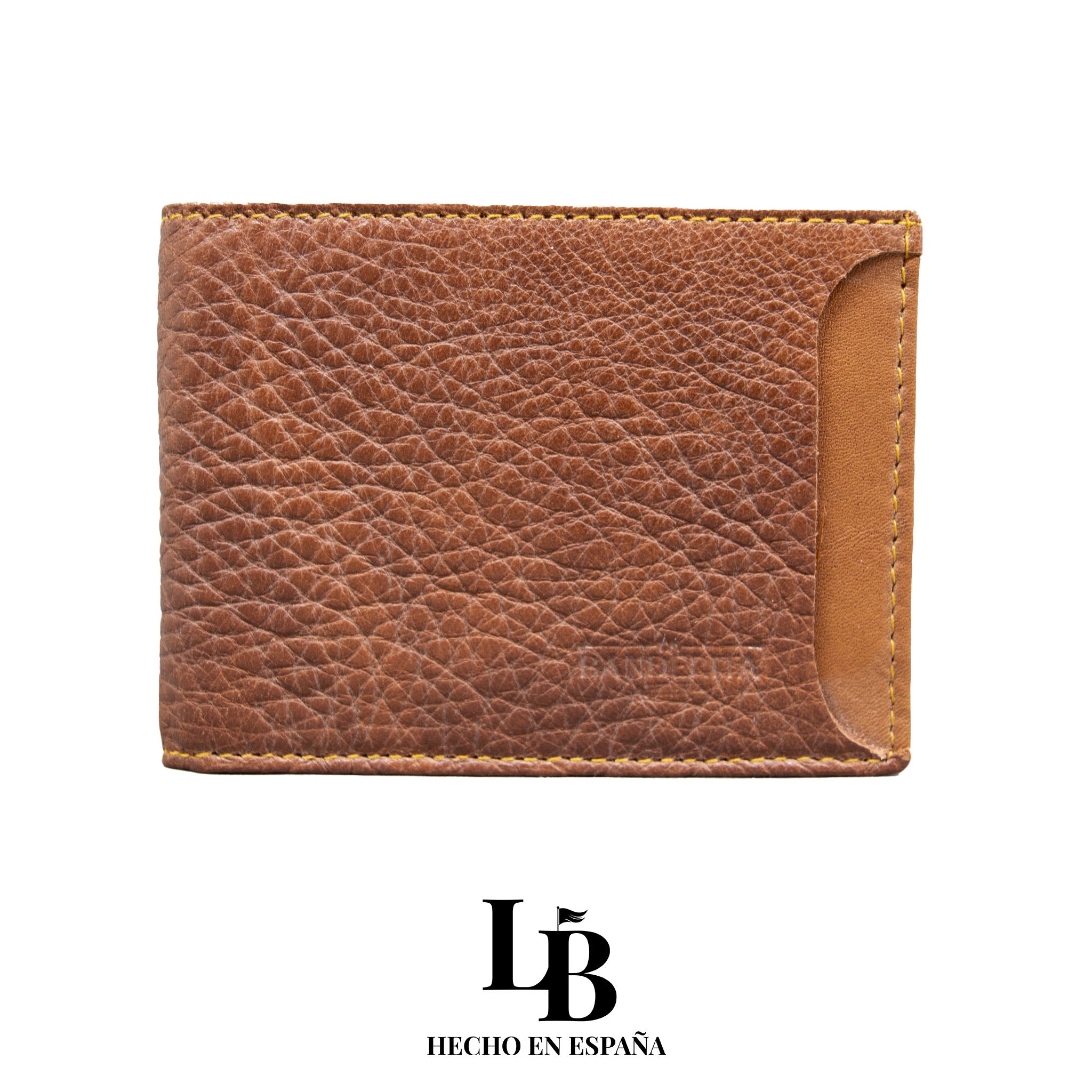 Cartera hombre piel camel marron