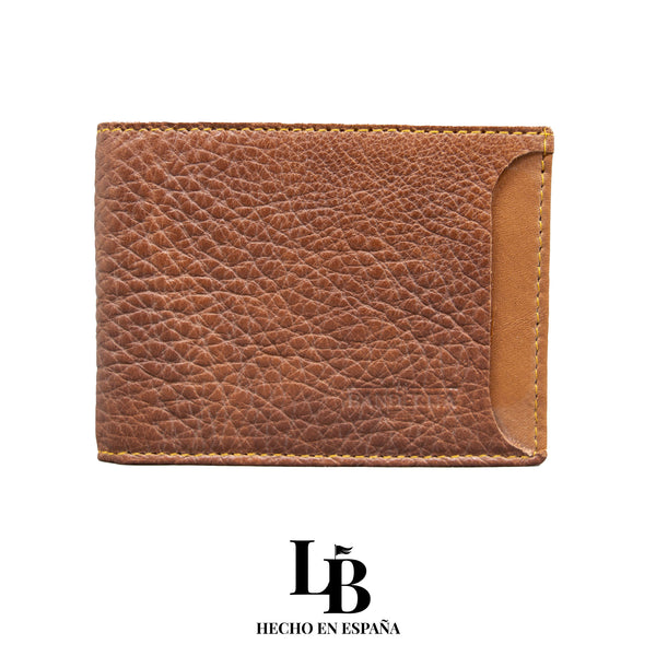 Cartera hombre piel camel marron