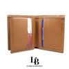 Cartera hombre piel camel pespunte
