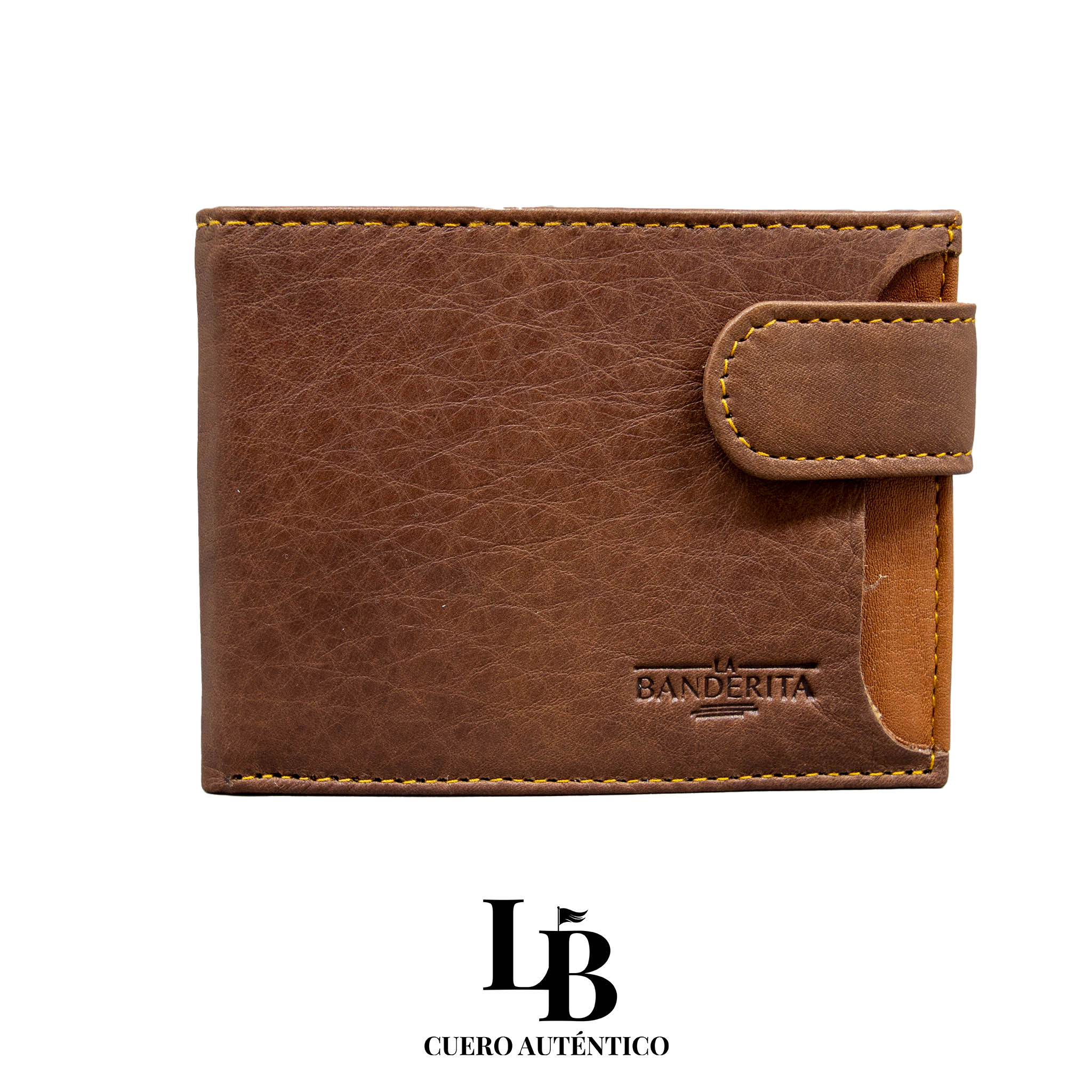 Cartera hombre piel marron camel