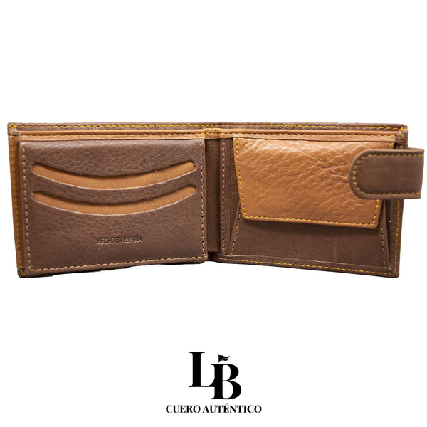 Cartera hombre piel marron camel
