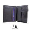 Cartera hombre piel negra mapa