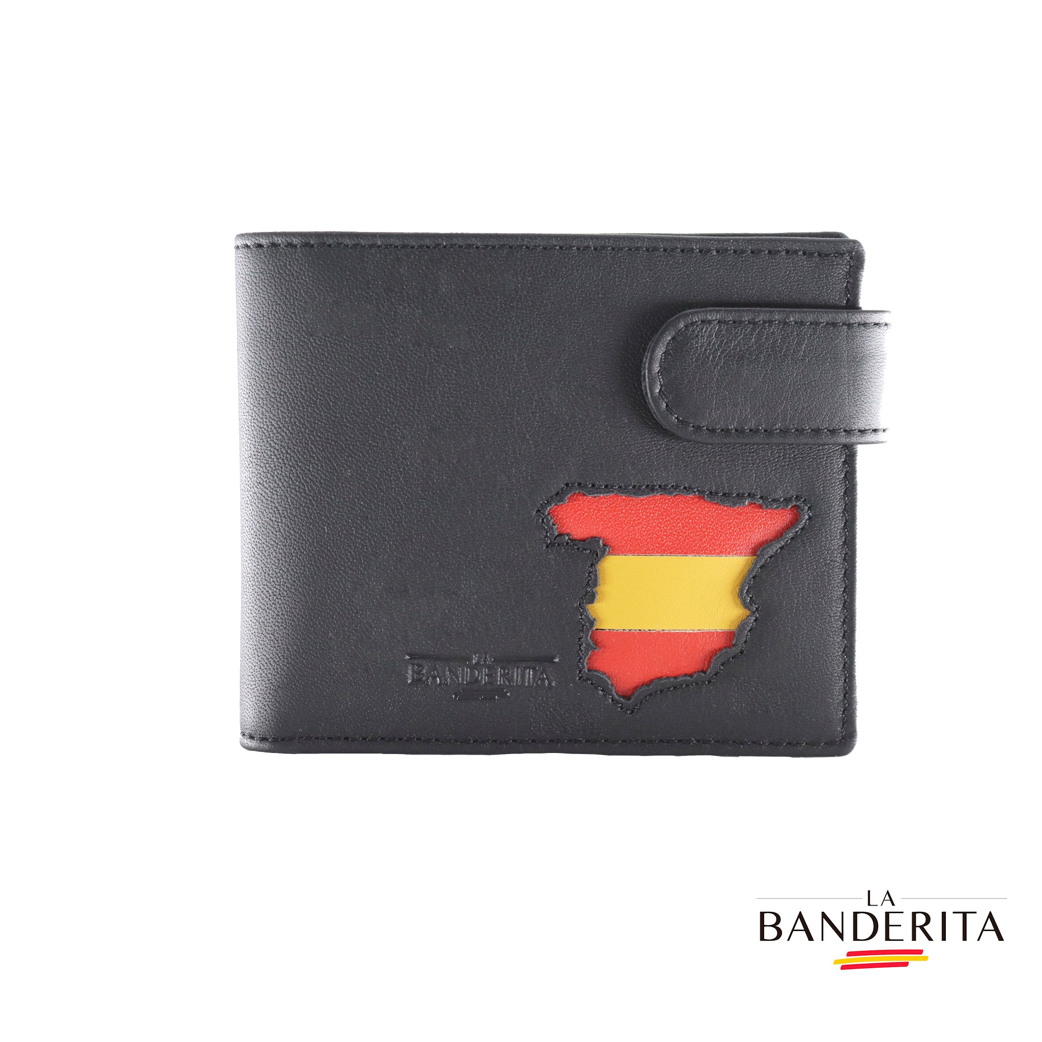 Cartera hombre piel negra mapa