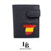 Cartera hombre piel negra mapa