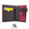 Cartera hombre piel negro y rojo