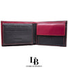 Cartera piel hombre negro y rojo