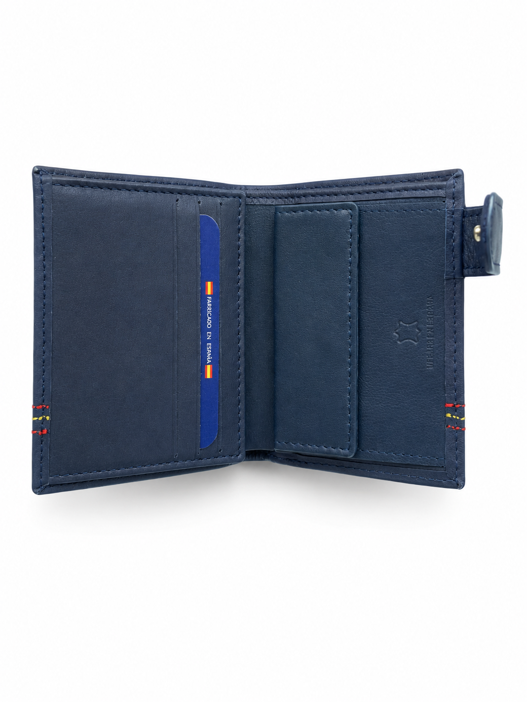 Cartera Negra con Pespunte Bandera de España