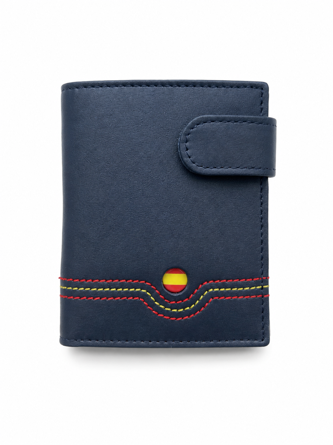 Cartera Negra con Pespunte Bandera de España