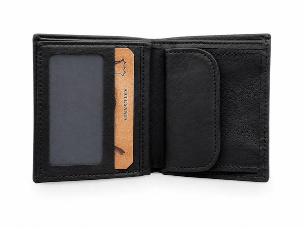 Cartera Negra con Puntos Bandera de España
