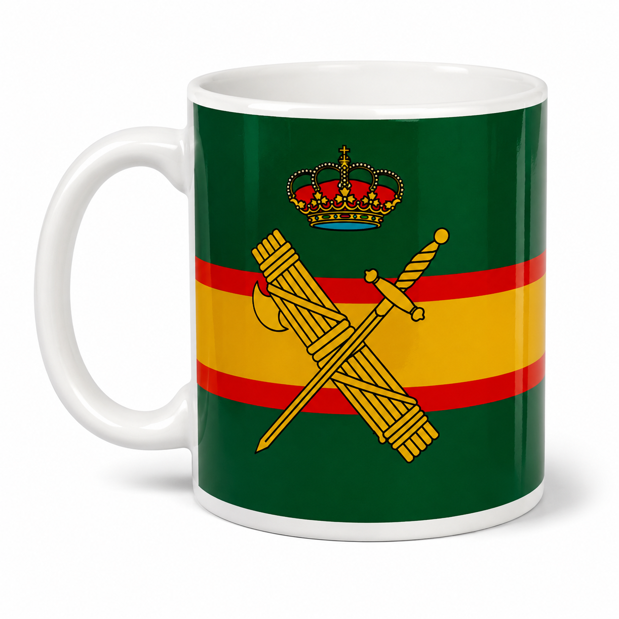 Taza Guardia Civil | Verde con Emblema y Bandera de España