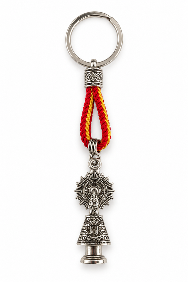 Llavero Virgen del Pilar con colores de España
