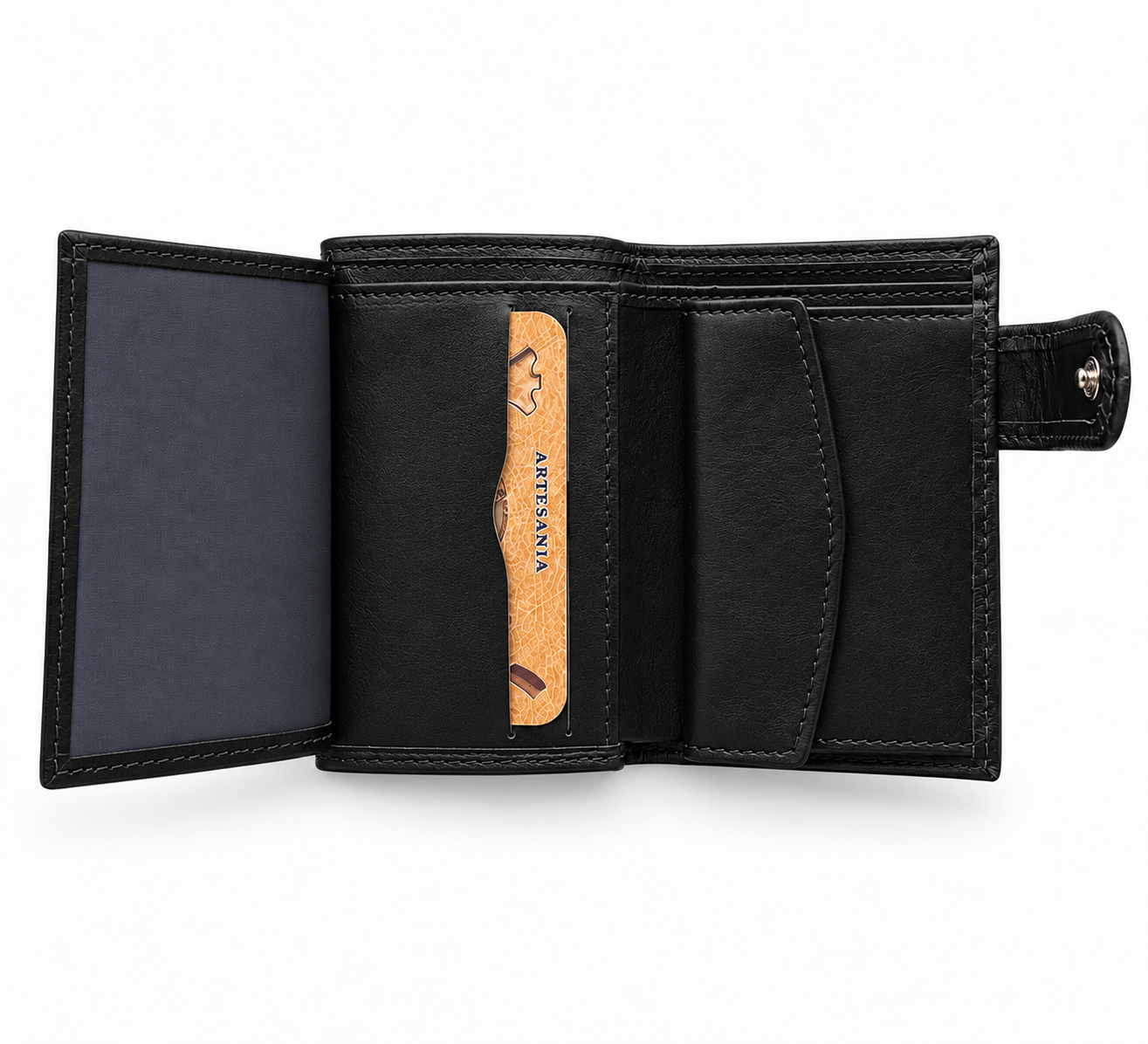 Cartera negra cuero Águila de San Juan
