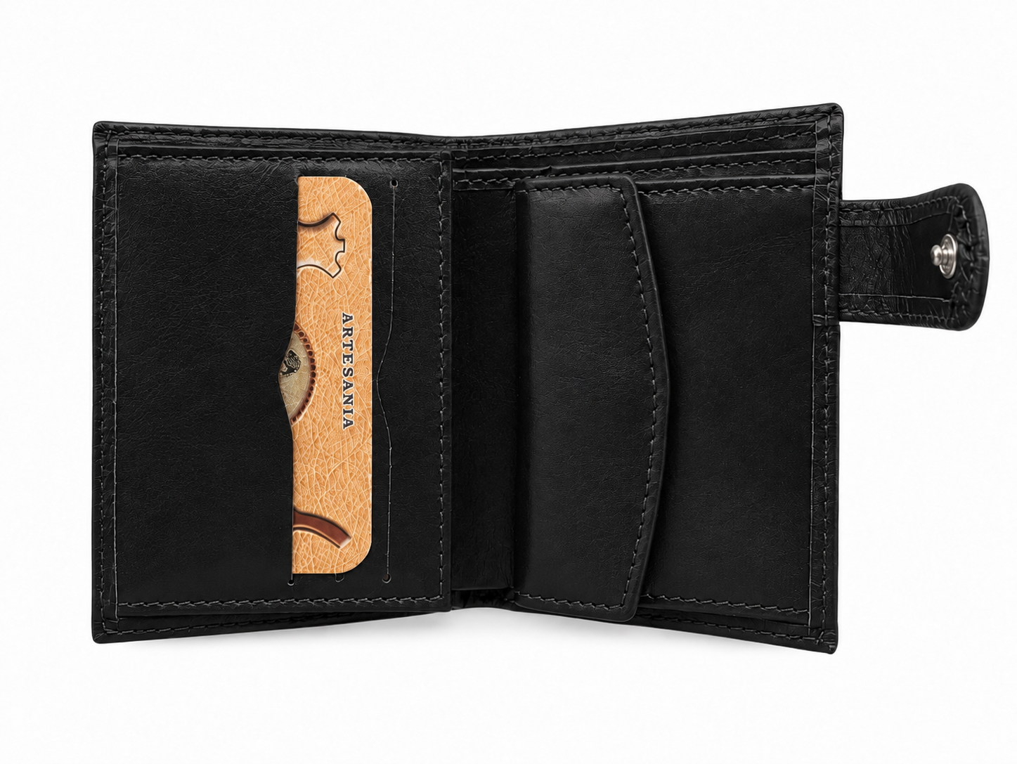 Cartera negra cuero Águila de San Juan