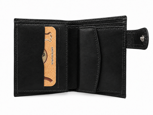 Cartera negra cuero Águila de San Juan