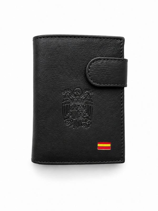 Cartera negra cuero Águila de San Juan