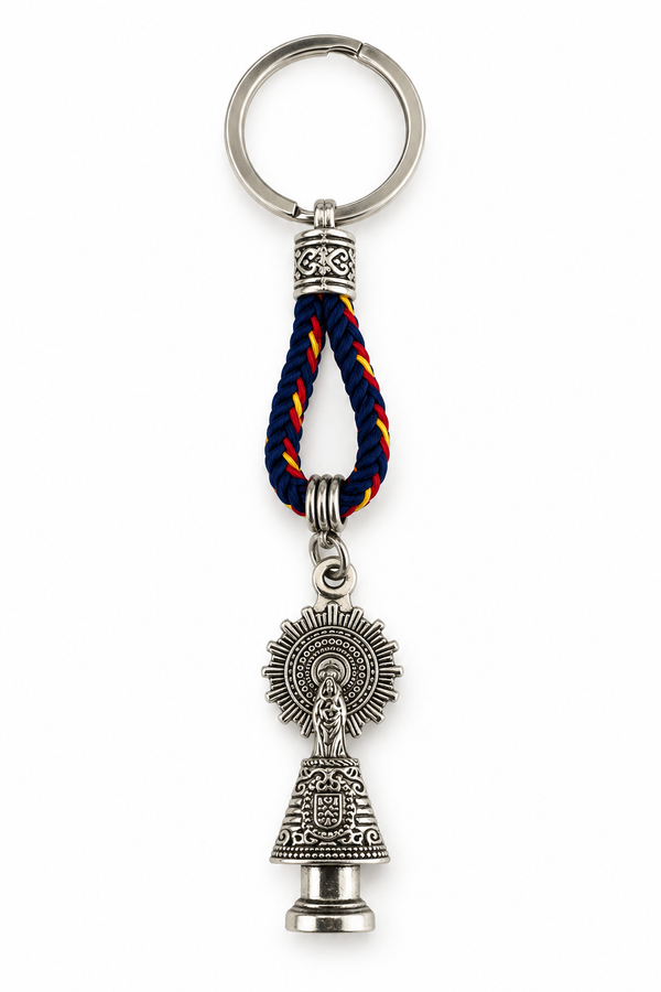 Llavero Virgen del Pilar con colores de España