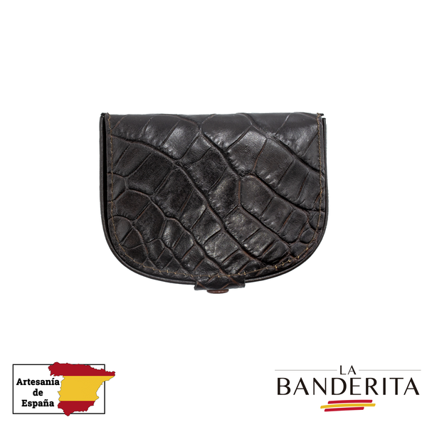 Monedero piel con broche seguridad