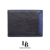 Cartera Azul de Piel con Acabado Clásico | Fabricada en España