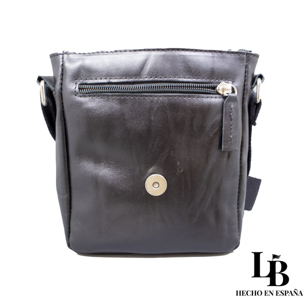 Bandolera de Cuero Negro "Urban"