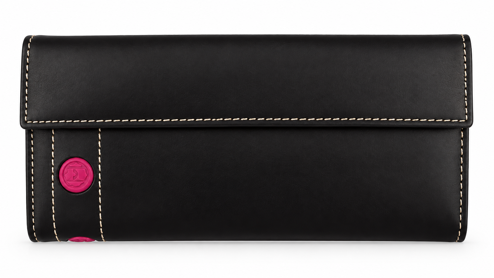 Cartera de Mujer Marrón con Detalles Fucsia 18 × 9 cm