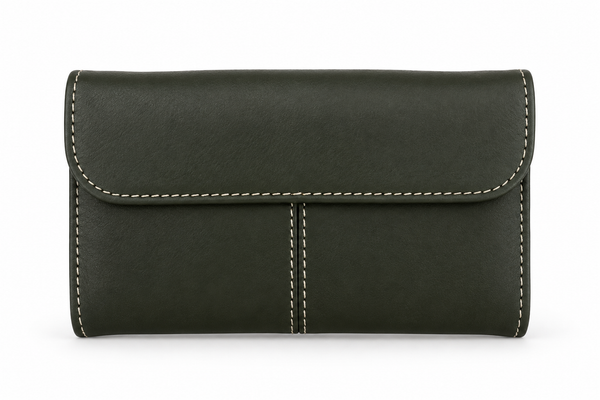 Cartera de Mujer Verde Oliva con Toque Serpiente